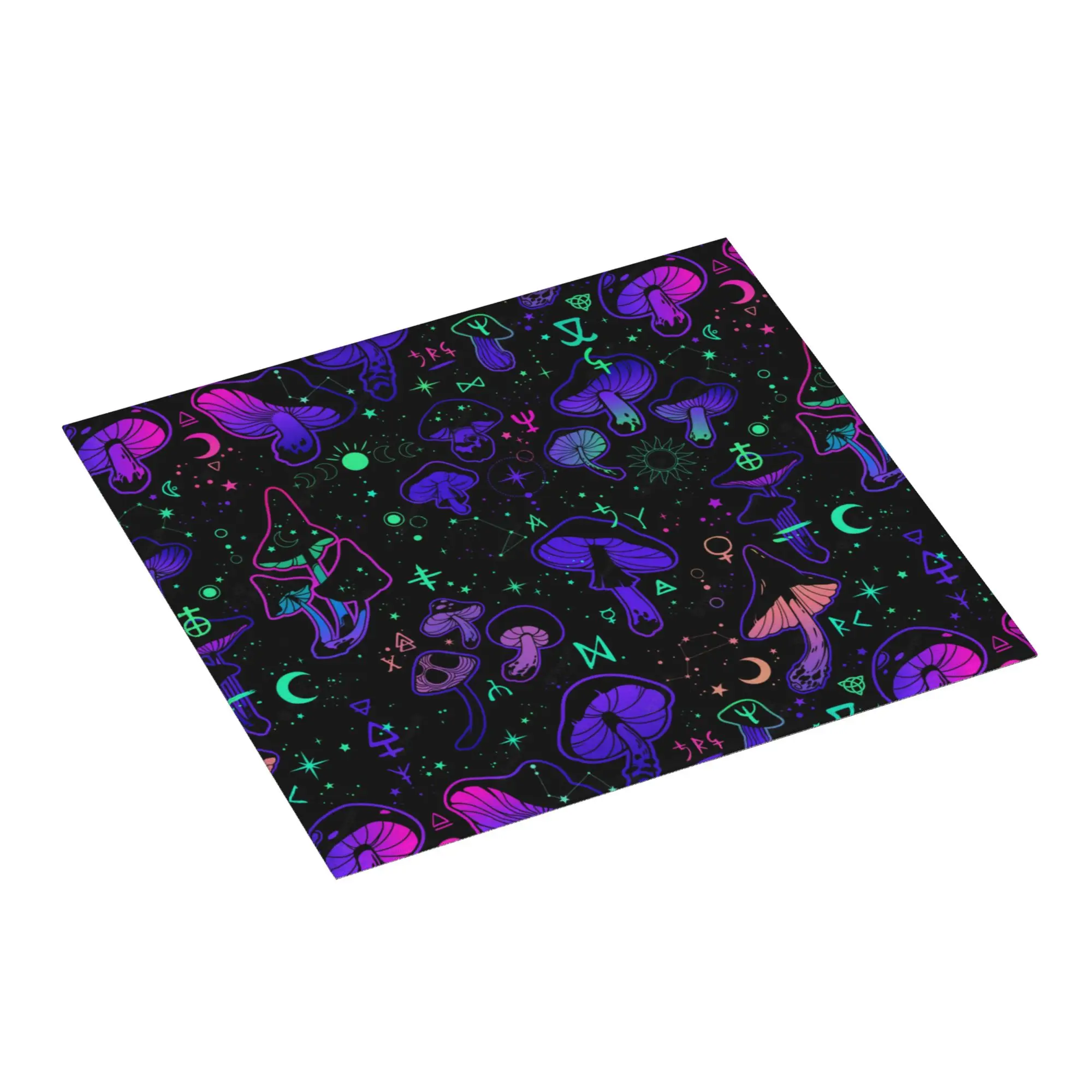 Drying Mat For Kitchen Psychedelic Magic Mushrooms Symbols Boho Water Absorbent Waterproof On Slip Kitchen Counter Protector Mat