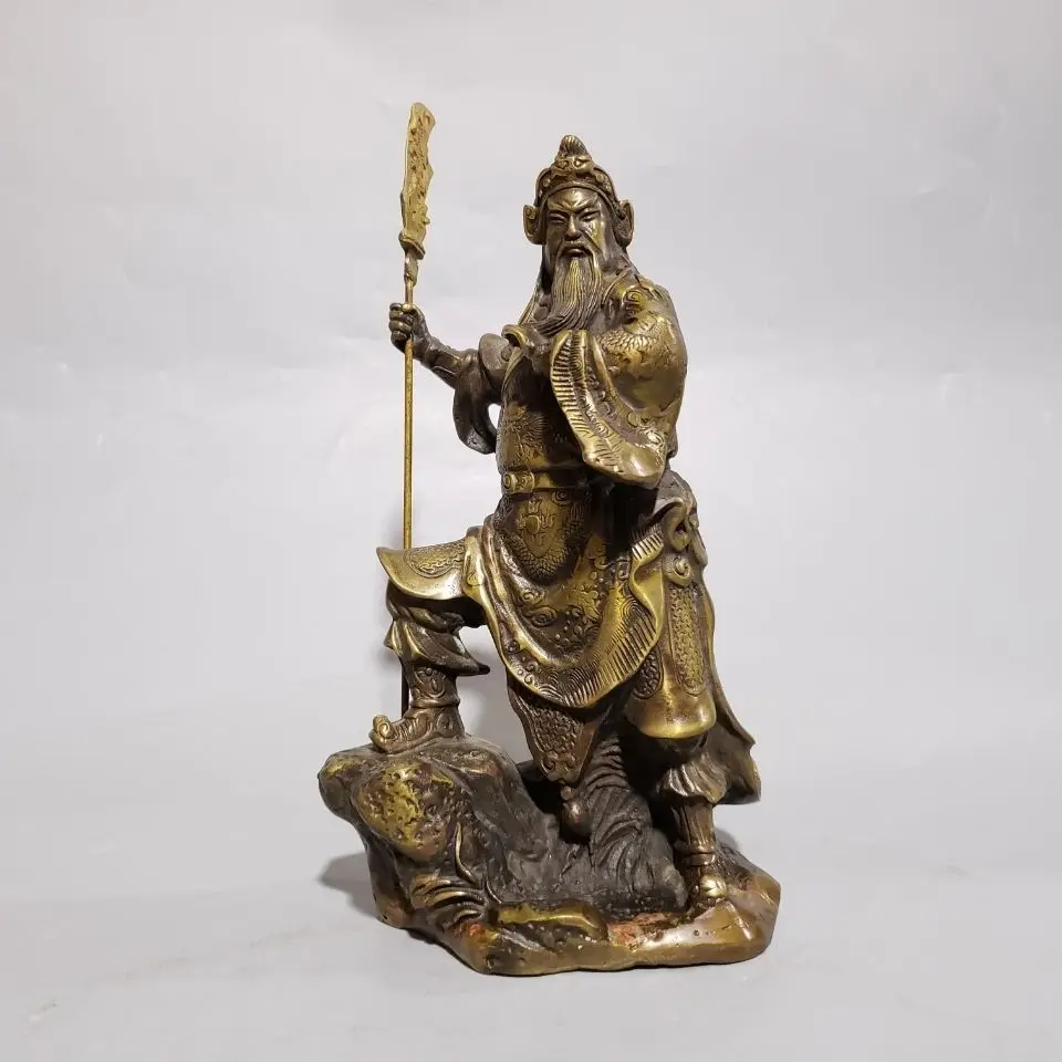 

Медная статуя Гуань Гуна, бога боевых искусств и богатства, для декора офиса и дома, подарок, украшение для стола