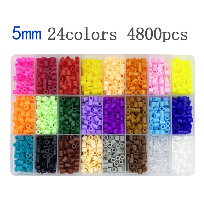 

24/36/48 colors 5mm hama beads toy perler Perlen Iron beads educational Kids 3D puzzles diy toys fuse beads