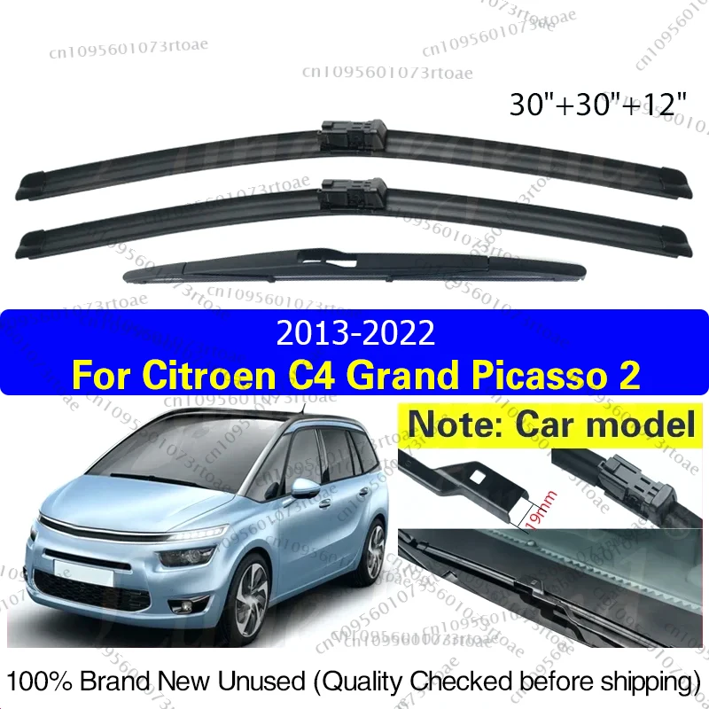 

For Citroen C4 Grand Picasso 2 2013 - 2022 Wiper Front Rear Wiper Blades Windshield Windscreen Window Car Accessories 30"30"12"