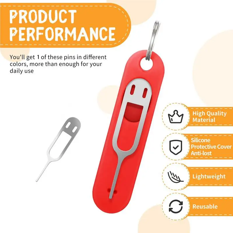 سيليكون سيم بطاقة دبوس المفاتيح الهاتف بطاقة الهوية صينية دبابيس مكافحة خسر سلسلة المفاتيح الفولاذ المقاوم للصدأ إزالة إبرة كشتبان كيرينغ #3