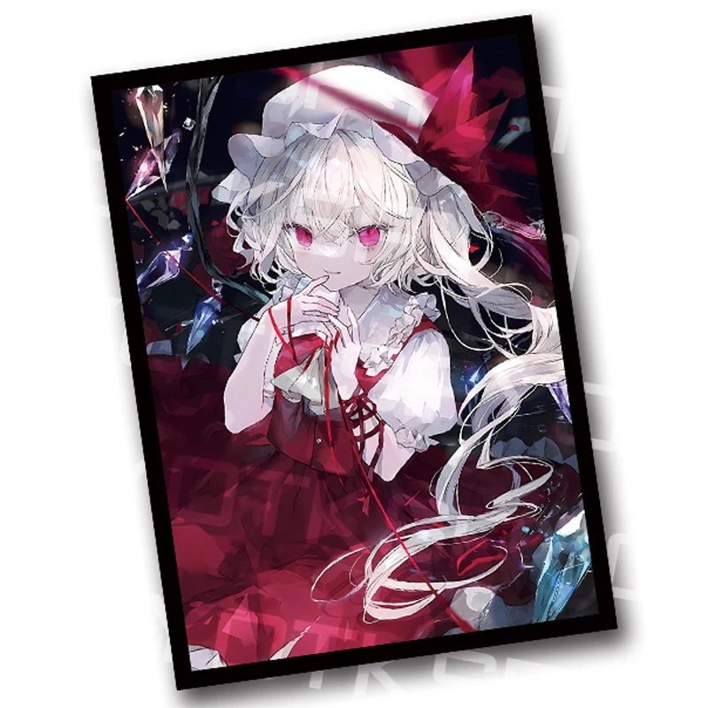 60PCS Touhou Project Flandre Scarlet Card Sleeves Game DTCG PTCG Trading Cards Laser Shine Protector Case Cover