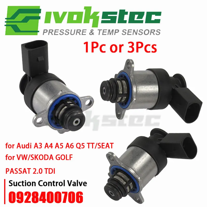 High Quality 1/3Pcs 0928400706 0928400768 Fuel Pressure Regulator SCV Valve 1462C00987 For A-udi A3 Q5 A6 V-W Golf Passat