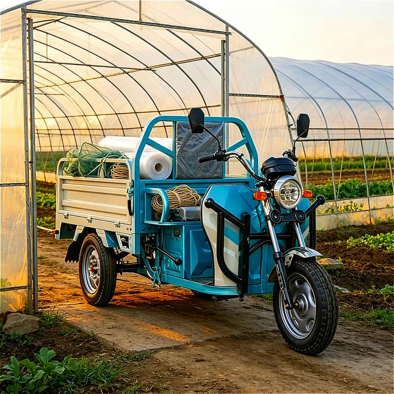 Orchard Electric Fruit Transport Trike 60V 1500W 300kg Flatbed For Apple Orange Grape Harvest Delivery Customized