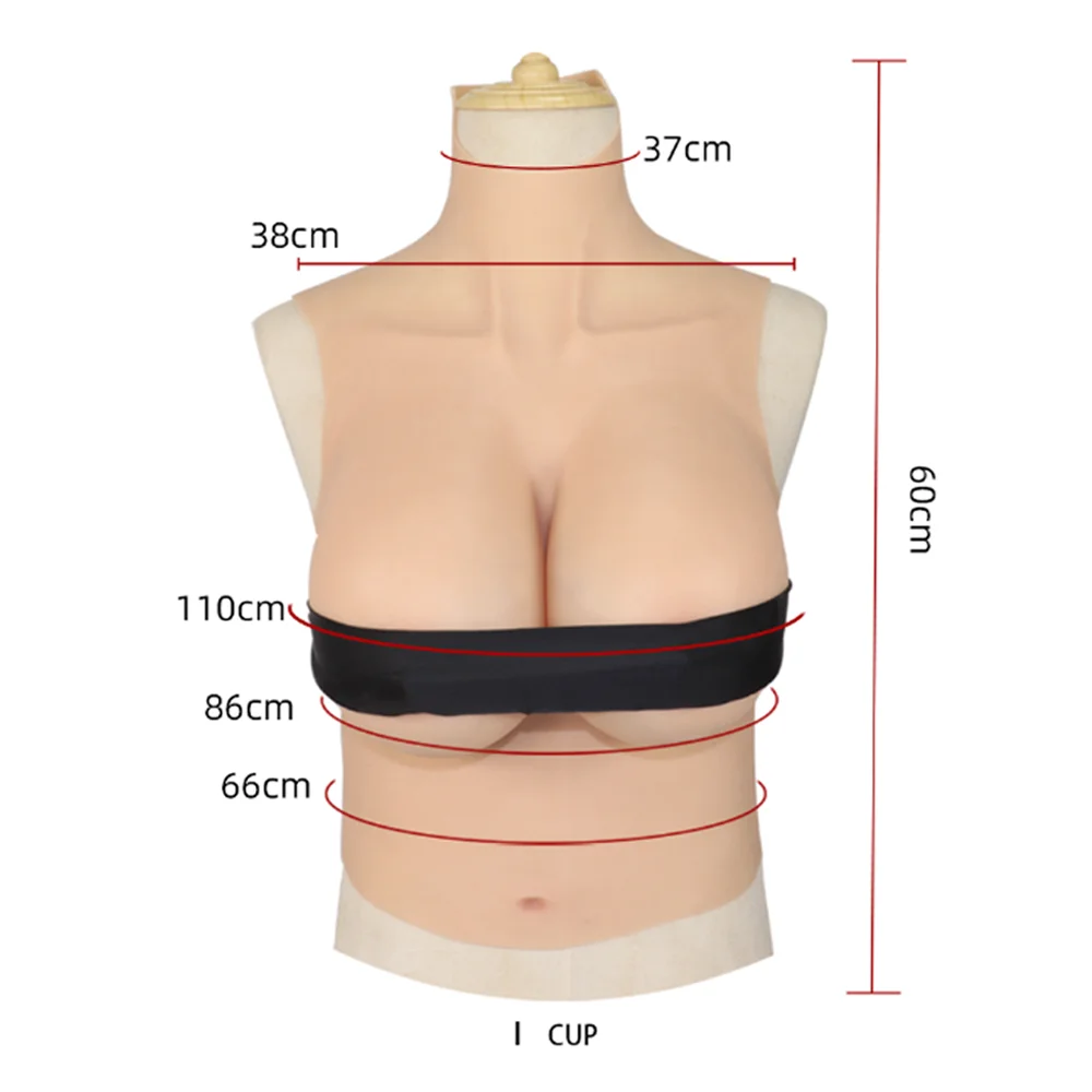 Crossdresser Realistic Silicone Breast Plate Forms Half Body Fake Boobs Artifical Tits Drag Queen Shemale Transgender Cosplay