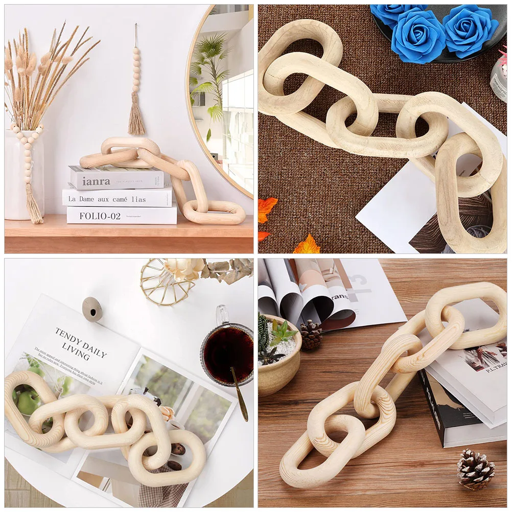 

Decorative Wooden Chain Wall Hanging Craft Rustic Pendant for Wedding Housewarming Gifts Decorative Wooden Chain