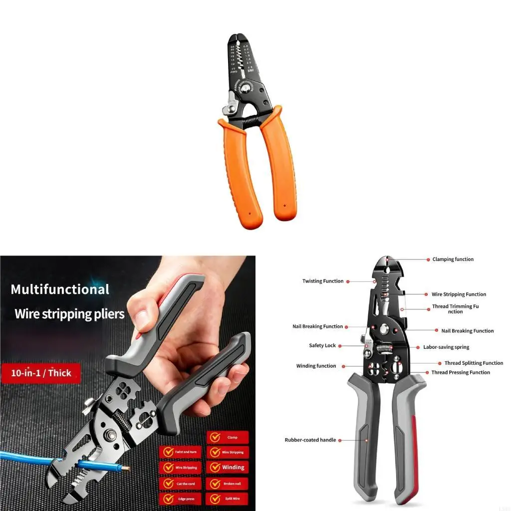 L9BE Multifunctional Electrician Pliers For Wire Splitting Stripping Cutter For Electricians Pliers Terminal Hand Tool