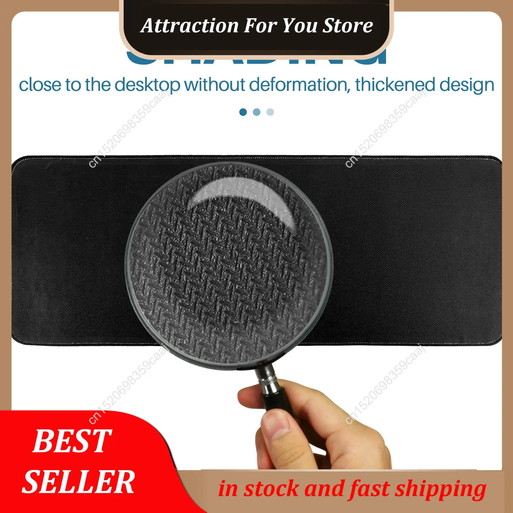 لوحة ماوس ألعاب زهر الكرز باللونين الأبيض والأسود الأكثر مبيعًا، وسادة مكتب كبيرة على شكل حصيرة ماوس، لوحة ماوس بحواف مخيطة، 31.5 × 11.8 بوصة