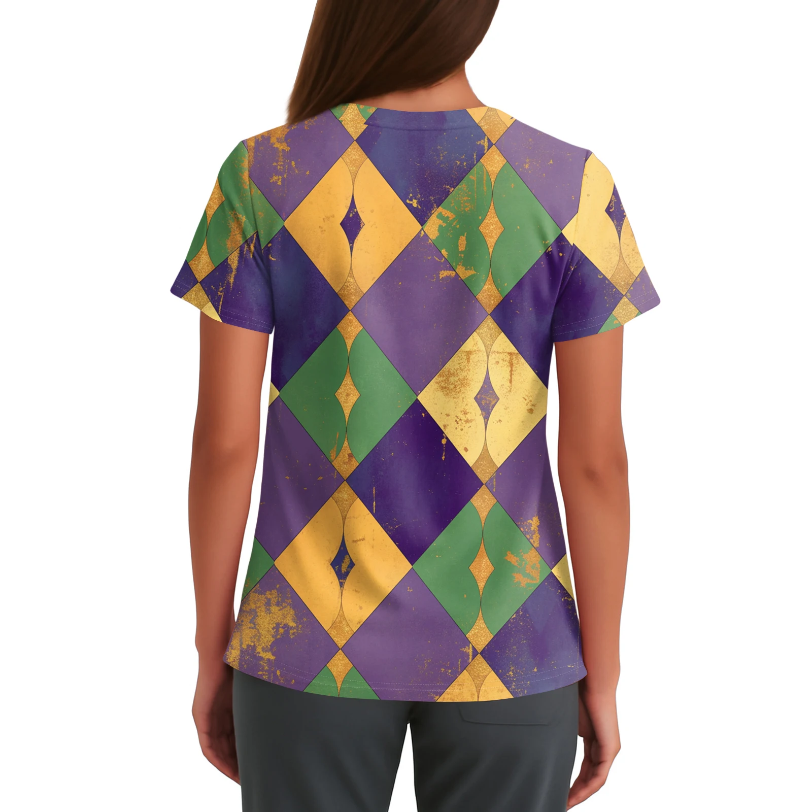 Carnaval Verpleegster Uniformen Gepersonaliseerde Veelzijdige V-hals Bedrukte T-shirts Damesmode Trui Basic Korte Mouwen Tops Casual