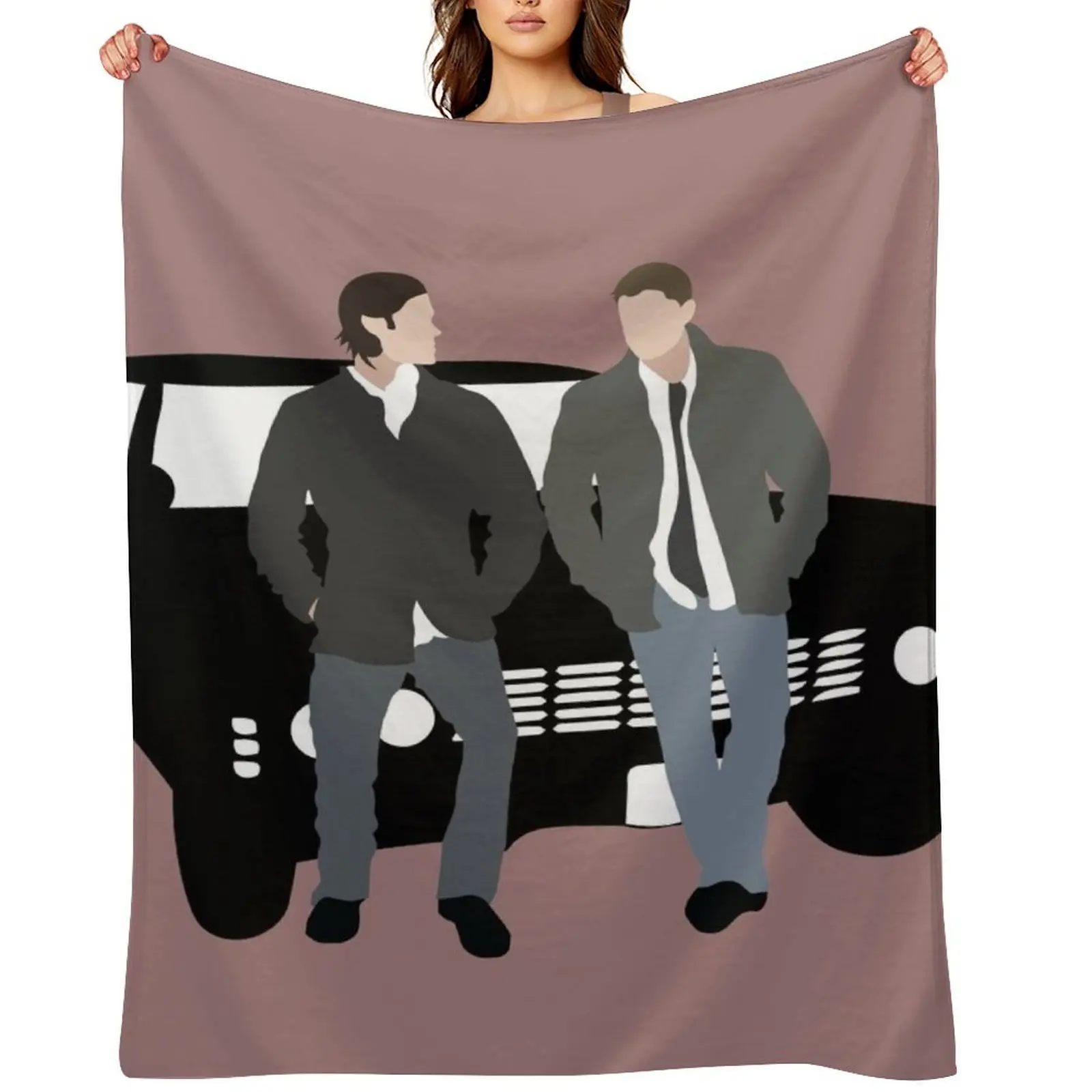 

Supernatural - Sam & Dean Winchester Throw Blanket warm winter Moving Furry manga Blankets