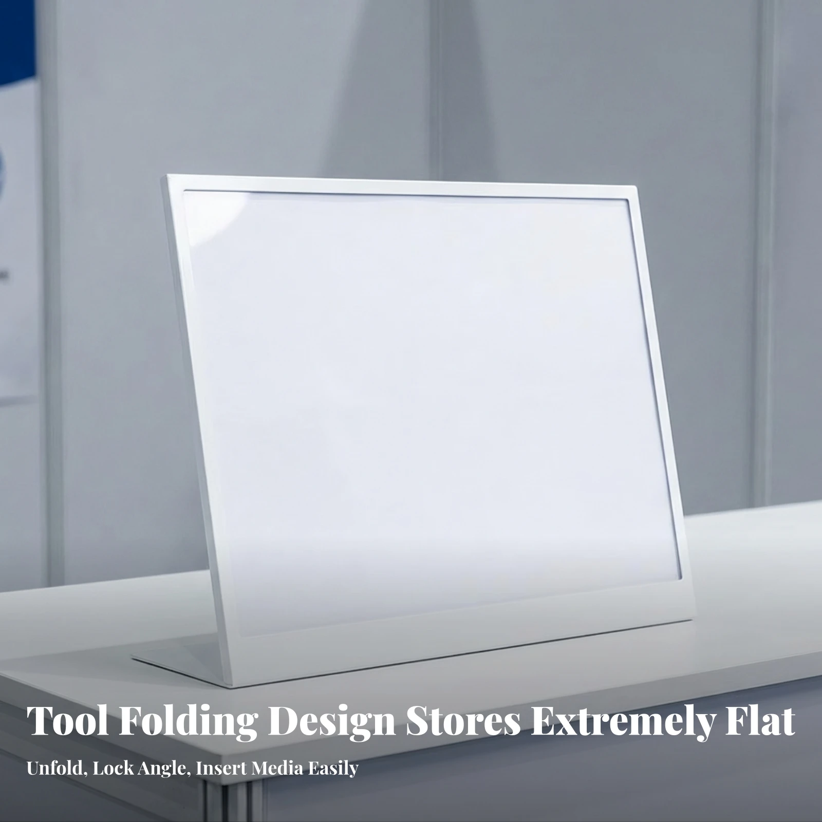Letter-Size-Size Display Sign with Fold-out Base Lightweight Tabletop Display Sign with Triangular Stand Portable