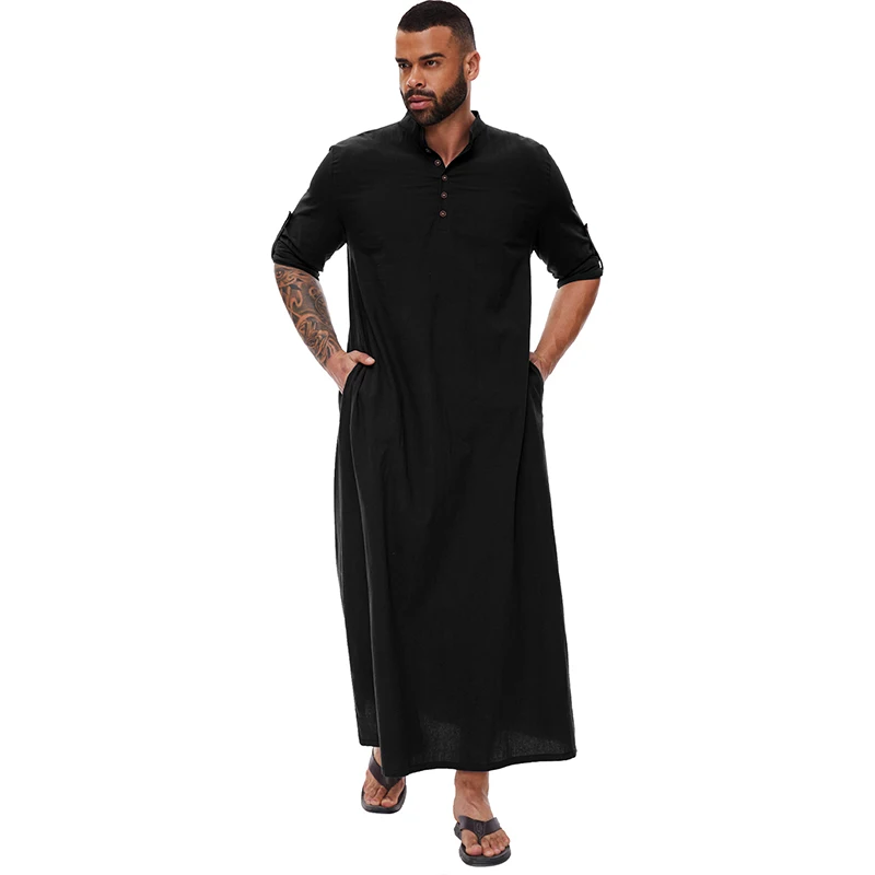 Men\'s Arabian Thobe Arab Dress Kaftan Jalabiya For Men  Muslim Thobe