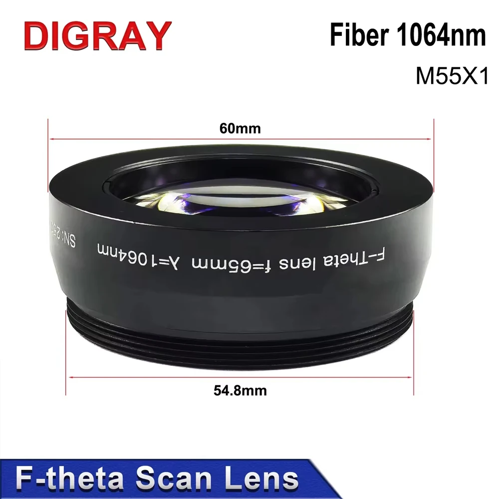 

Линза F-theta HUNST с резьбой M55X1 для гальванометра, подходит для лазерных маркировочных машин YAG 1064 нм