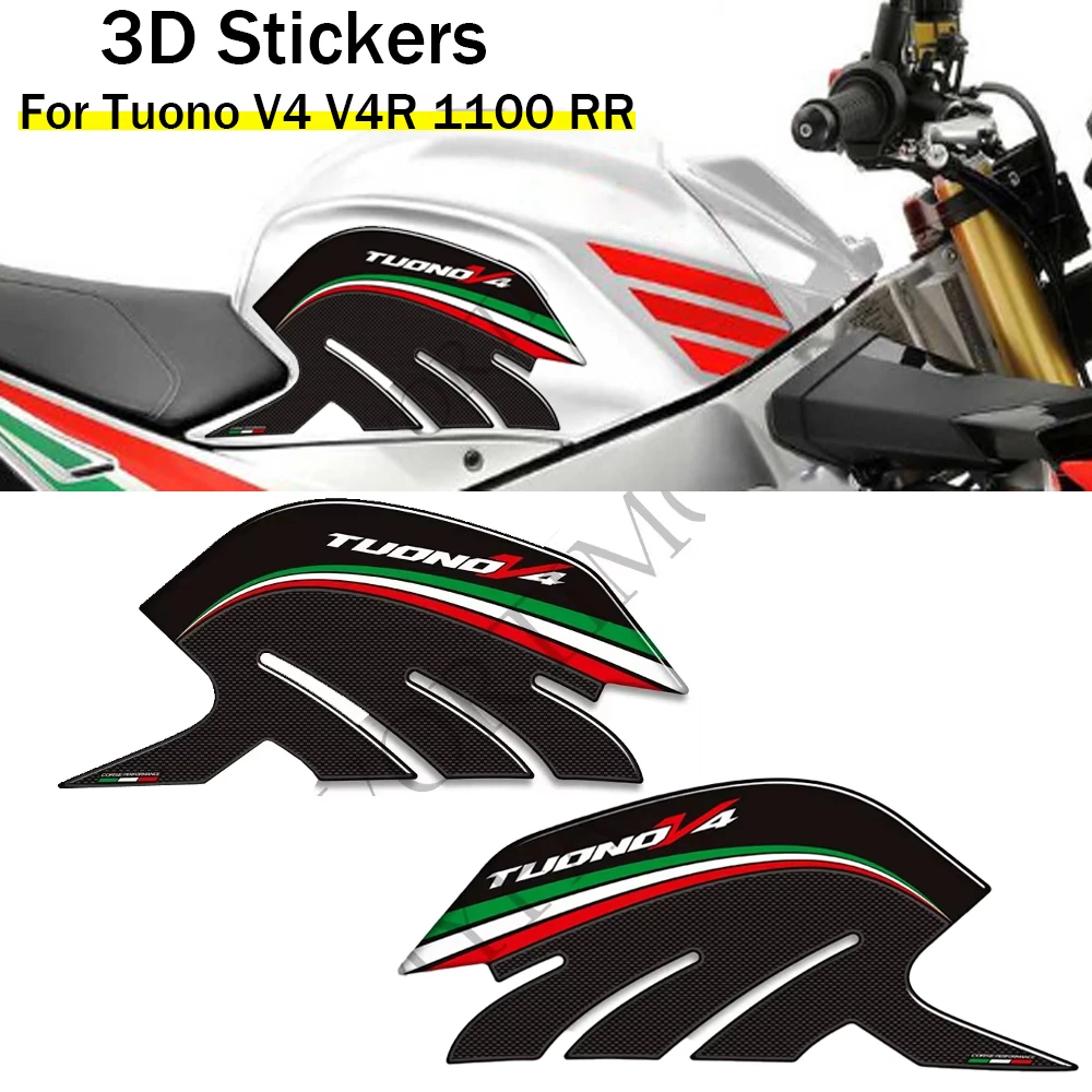 

Motorcycle Tank Pad Grips Gas Fuel Oil Kit Knee Stickers Decals Protector TuonoV4 For Aprilia Tuono V4 V4R 1100 RR 1100RR