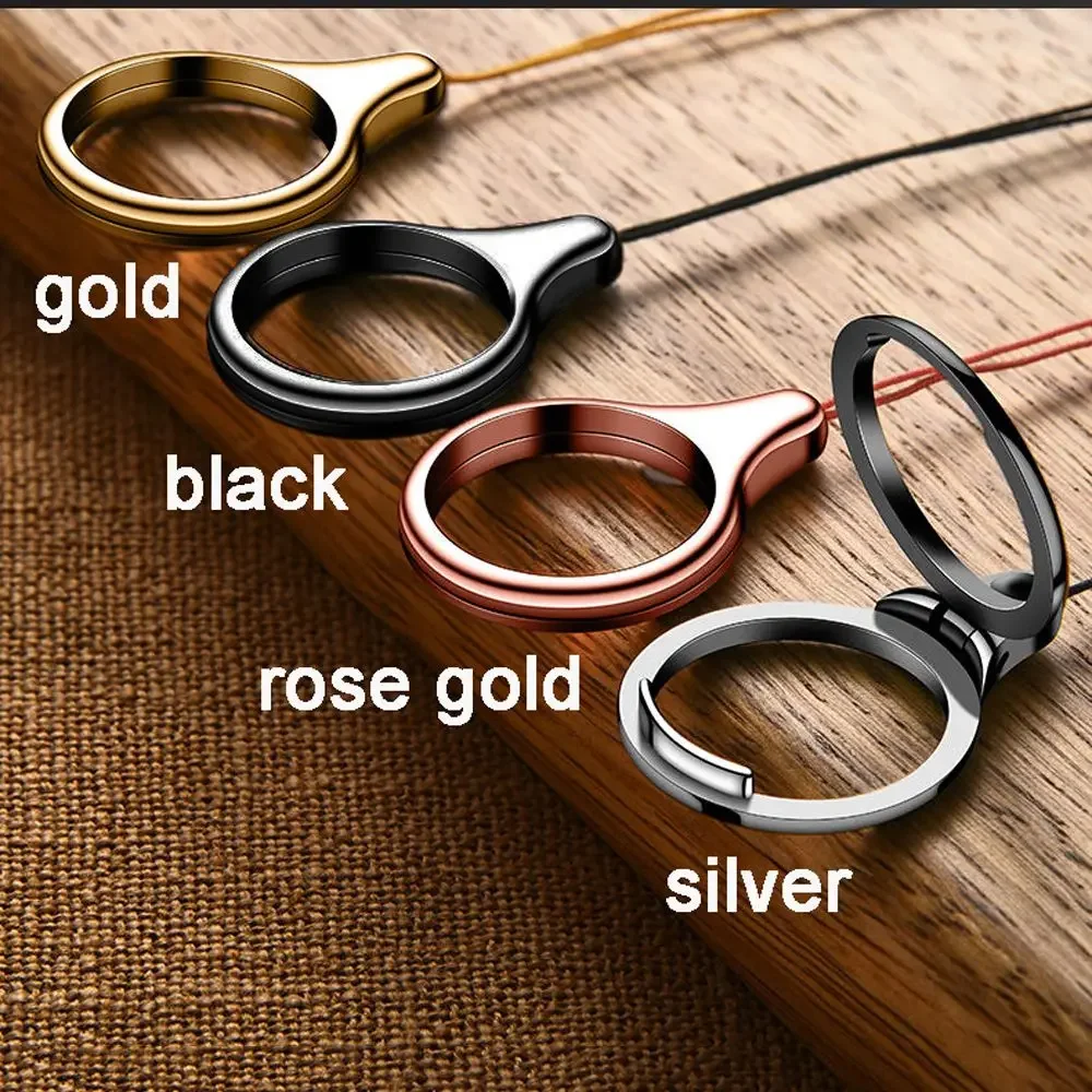 360 Degree Ring Hang Rope For Mobile Phone Mobile Phone Straps Finger Ring Lanyard Mobile Holder Metal Stand