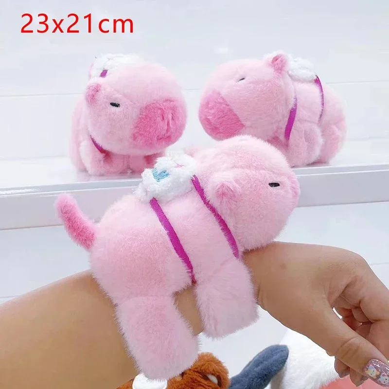 Lovely Capybara Animal Slap Snap Wrap Wristband Bracelet Plush Stuffed Animal Kawaii Capybara Hand Ring Wristband Kid Funny Toys