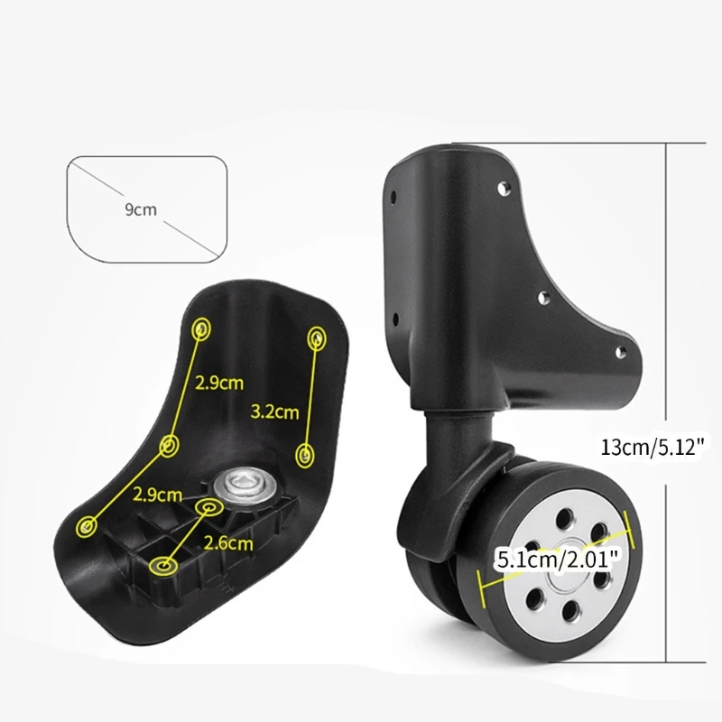 Luggage Swivel Repair Suitcase Part Trolley Case Luggage Wheels Left and Right Wheels DIY Replacement