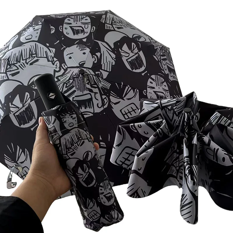 Demon Slayer Kamado Tanjirou Sunumbrella Folding UV Protection Sunshade Umbrella Protable Manual Automatic Capsule Umbrellas