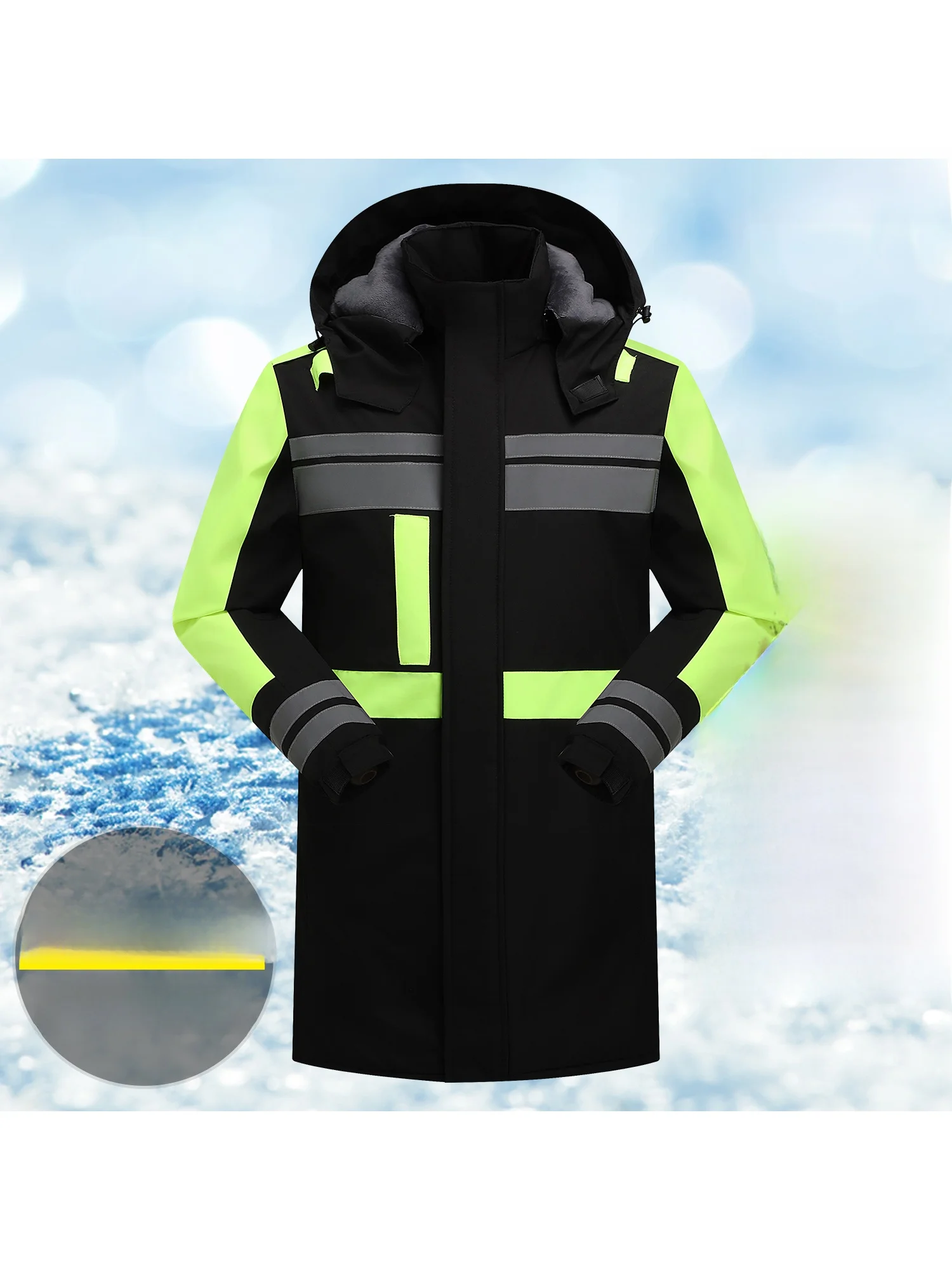 

Мужская зимняя куртка Thiened Fce на подкладке, ветрозащитное теплое хлопковое пальто для скалолазания на открытом воздухе, подставка со съемным капюшоном и молнией...