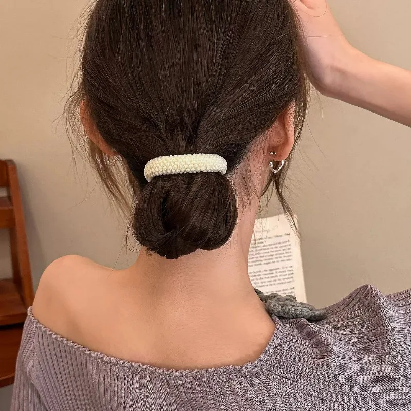 5/50Pcs Thicken Elastic Hair Tie for Women Girls Kid Simple Solid Color Seamless Hair Rope Fashion Versatile Hairband Hair Ring