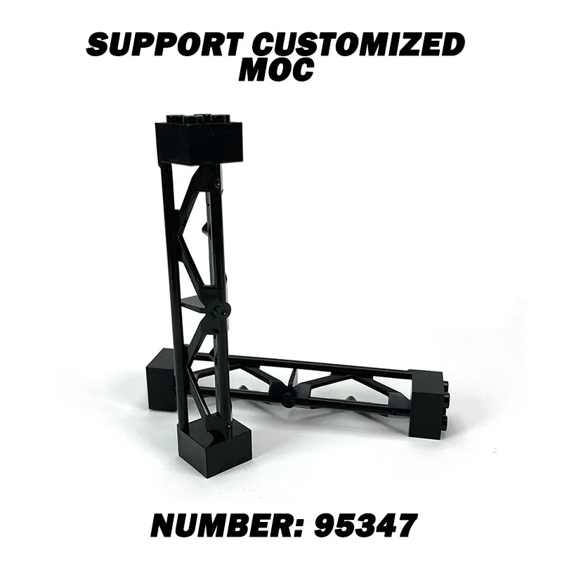 Moc Bouwstenen 58827 95347 Telegraafpaal Ijzeren Frame Ondersteuning 2x2x10 Balder DIY Bricks Compatibel met Architectuur Speelgoed 50g