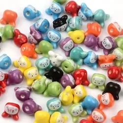 10Pcs Rabbit Colorful Chinchillas Ceramic Beads Beads Ceramic Rabbit Shape Porcelain Bead Cute Animal Cute Rabbit Ceramic Beads