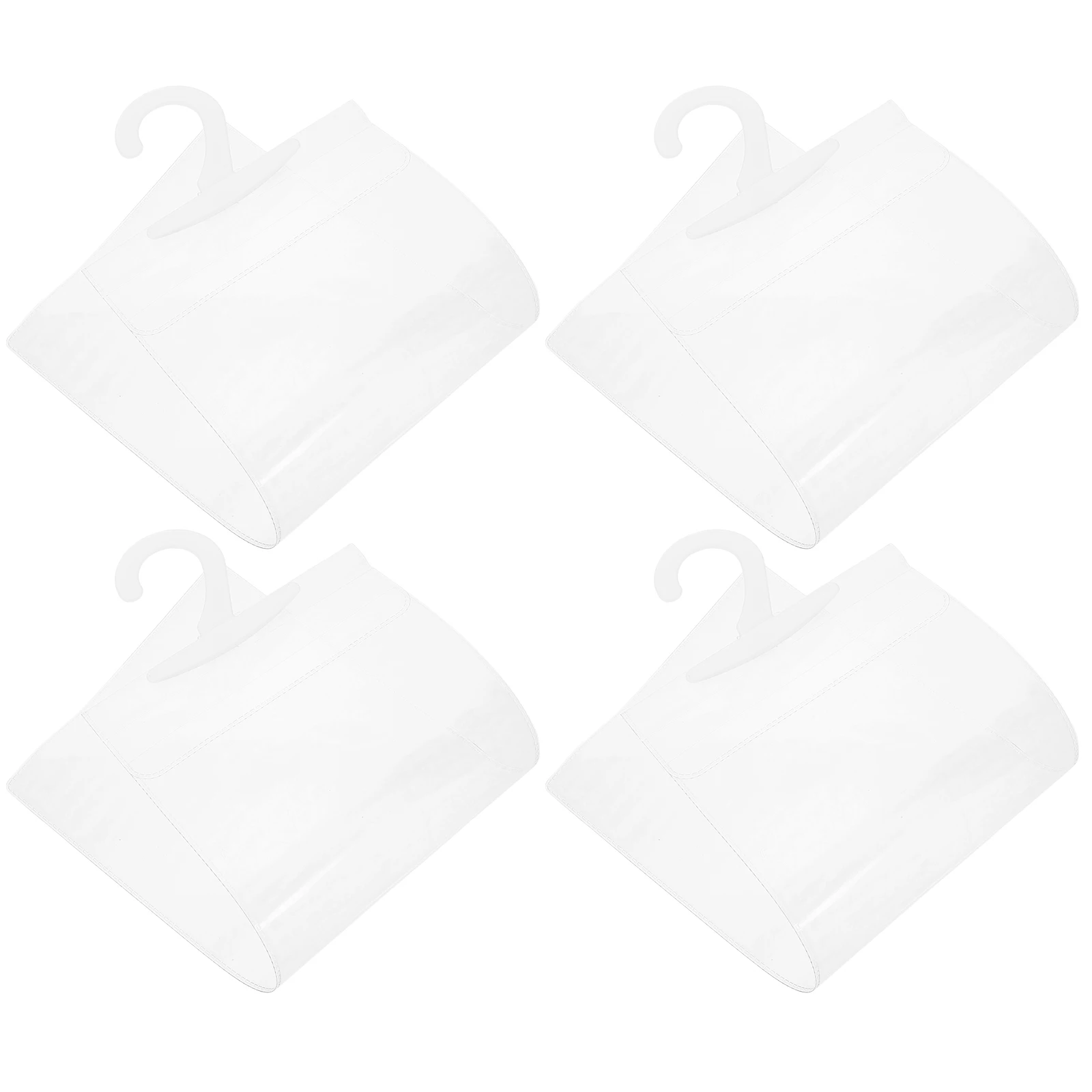 

4pcs Pvc Transparent Hook Bag Handicap Placard Holder For Car Parking Pass Sign Storage Rearview Mirror Lightweight