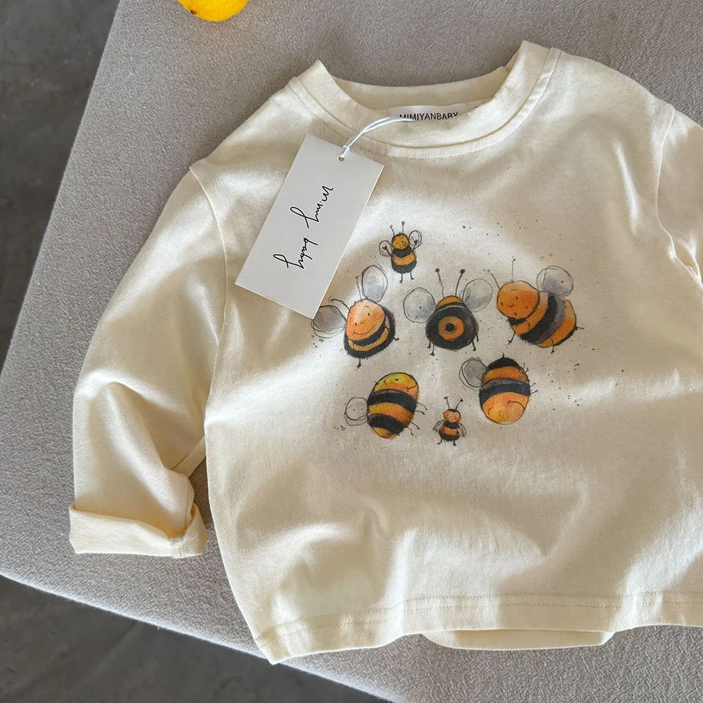 Kinder-Langarm-T-Shirt Herbst-Oberteile für Kinder Niedliche Cartoon-Kinder-T-Shirts Baumwolle Kleinkind-Unterwäsche Baby-Outfits Kleidung – Detail 6