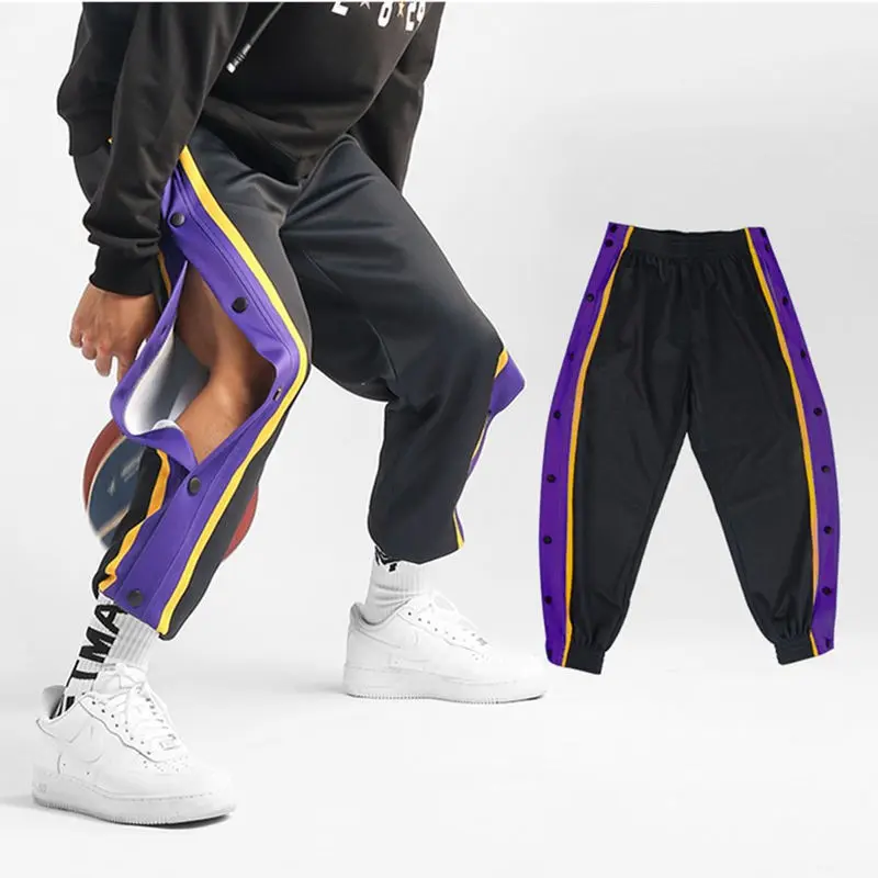 Harajuku Fashion Sport Mannen Broek Dagelijks Outdoor Basketbal Joggingbroek Uitgehold Zijstreep Knoop Vlieg Ontwerp Creatieve Broek