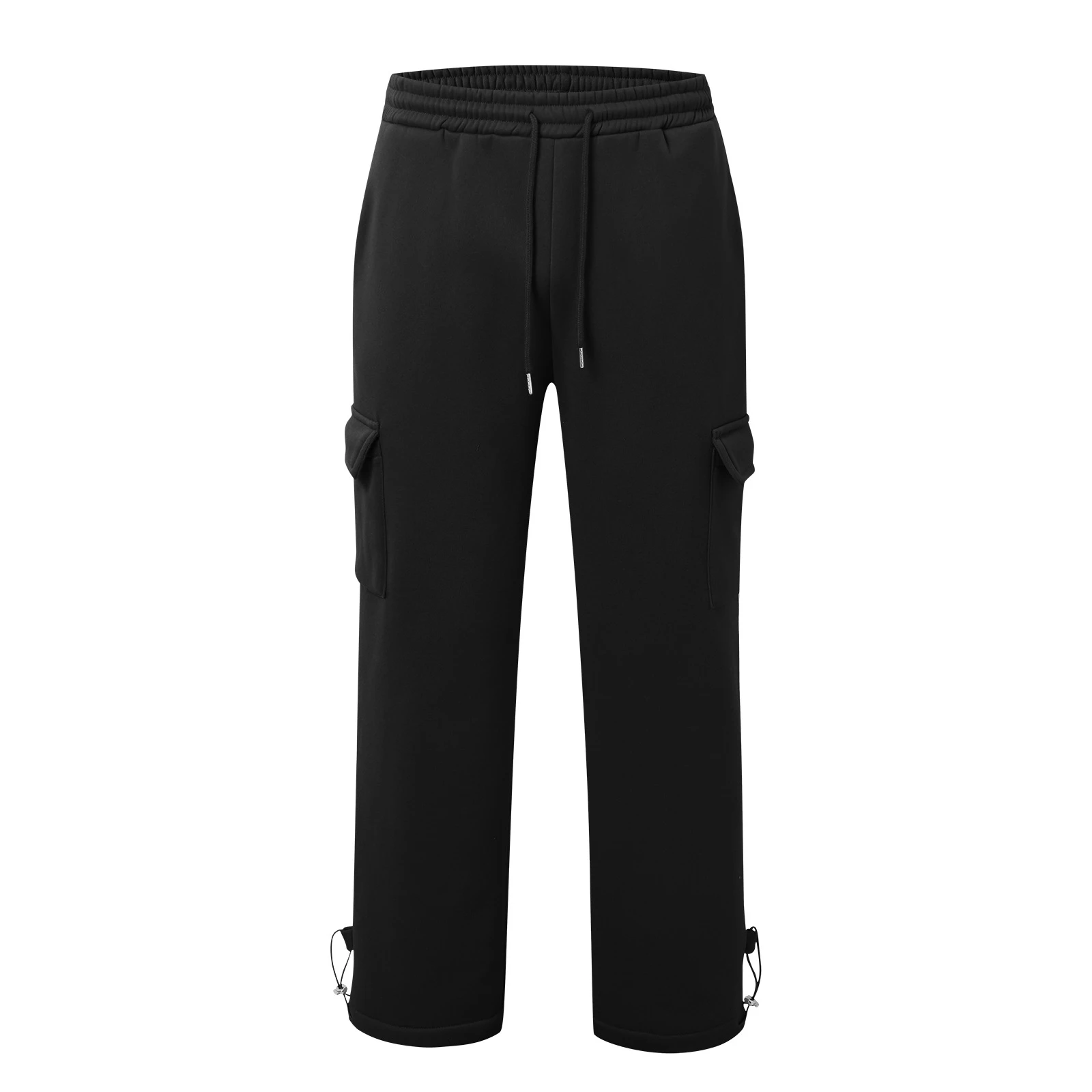

Men Cargo Sweatpants Casual Solid Color Elastic Waist Joggers with Pockets Fall Athletic Trousers