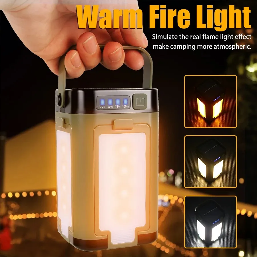 

C2 Powerful LED Flashlight 4 leaf Folding Lantern Outdoor Camping Light Atmosphere Lamp Rechargeable Floodlight Emergency Torch