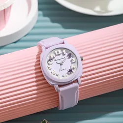 New silicone embossed watch, fashionable watch, casual women's watch, square quartz strap, simple candy colored watch