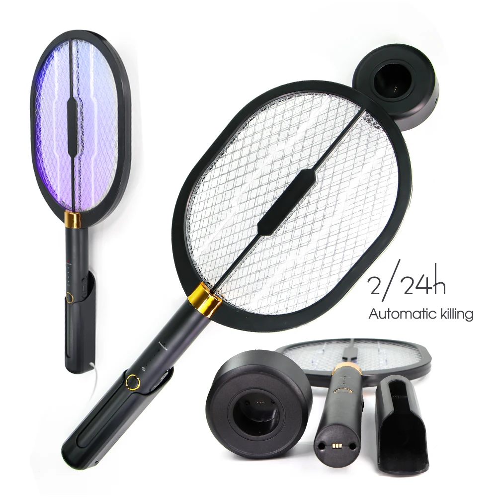 Home Electric Bug Zapper Racket 3 in 1 Rechargeable Fly Swatter Mosquito Swatter Killer for Summer Indoor Outdoor Mosquito Trap