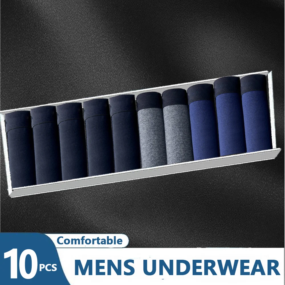 10Pcs/Lot Men\'s Sexy Underwear Boxer Shorts Fashion Soft Comfortable Boxer Shorts Breathable Antibacterial Men\'s Shorts 4XL