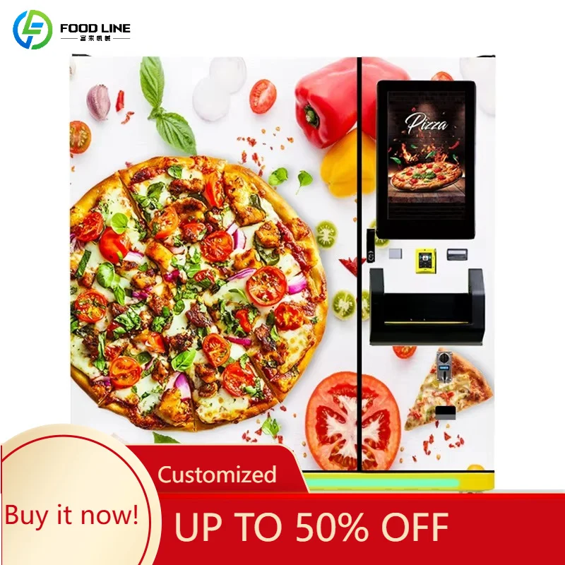 Outdoor Pizza Maker Vending Machine with ADA Compliant Design Coin/QR/Token Payment Systems SDK Function Customized