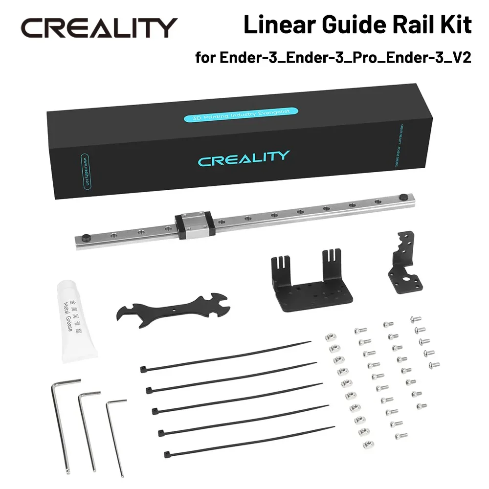 

Creality Ender 3 Linear Rail Kit X-axis Rail Guide MGN12C 12.6" Length with Mount Bracket Support Sprite Pro Kit for Ender-3 V2