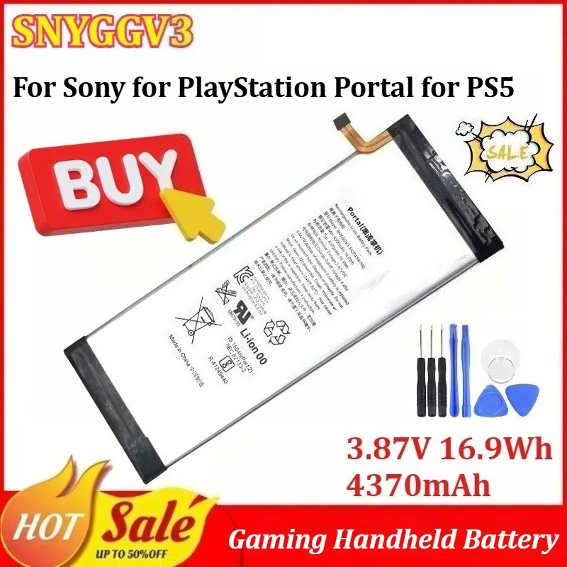 

New SNYGGV3 3.87V 16.9Wh 4370mAh Gaming Handheld Battery for Sony for PlayStation Portal for PS5 Replacement Battery with Tools