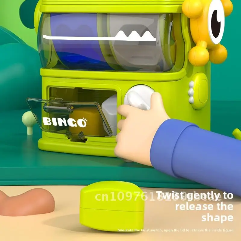 Máquina de jogo de correspondência em formato de dinossauro infantil, brinquedo educacional para coordenação mão-olho e reconhecimento de cores do bebê de 0 a 3 anos