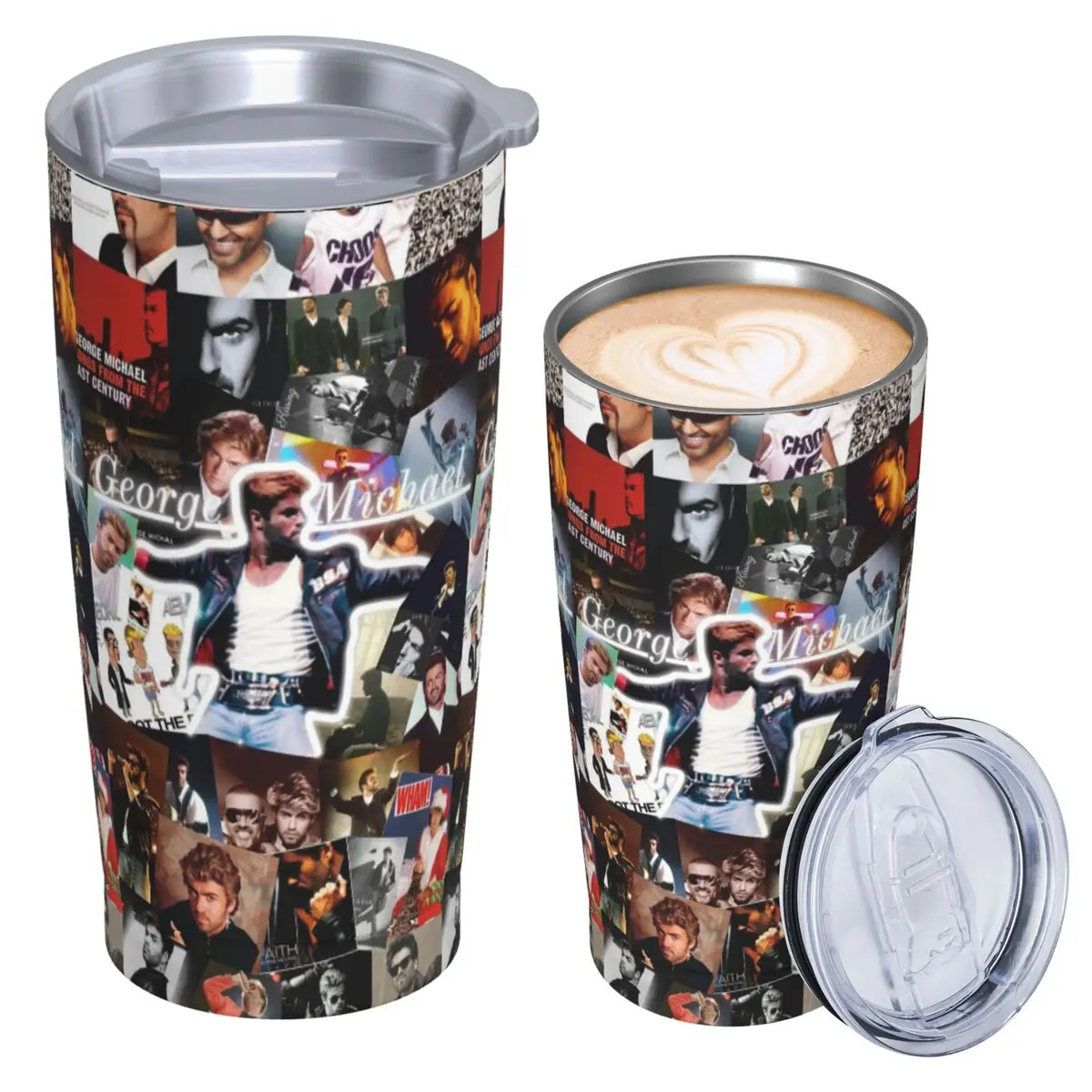 George Michael Stainless Steel Tumbler Vacuum Insulated Mug Thermal Cold Cups Straws With Lid 20oz