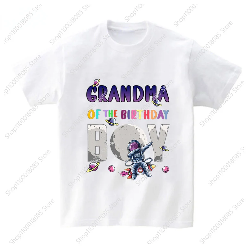 Family Fashion Dab Dance Astronaut T-shirt Boys and Girls Short sleeved Astronaut T-shirt Dad Mom Grandpa Grandma Top T-shirt