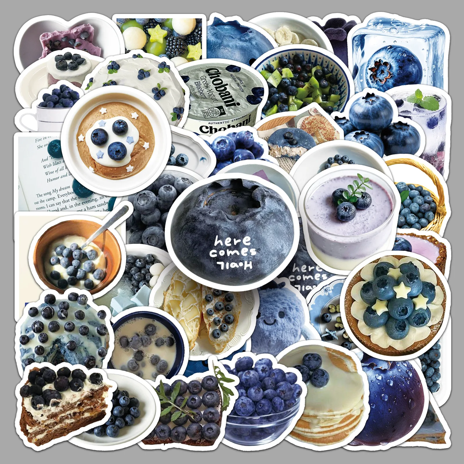 

10/30/50PCS Blueberry Ins Graffiti Stickers Small Fresh Fruit Creative DIY Waterproof Decorative Mobile Phone Case Notebook Toys