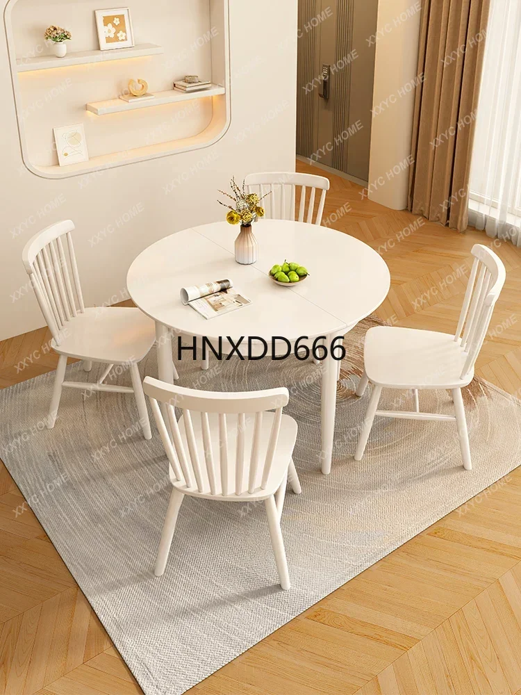 

Выдвижной обеденный стол, складной обеденный стол из цельного дерева и стул, обеденный овальный стол