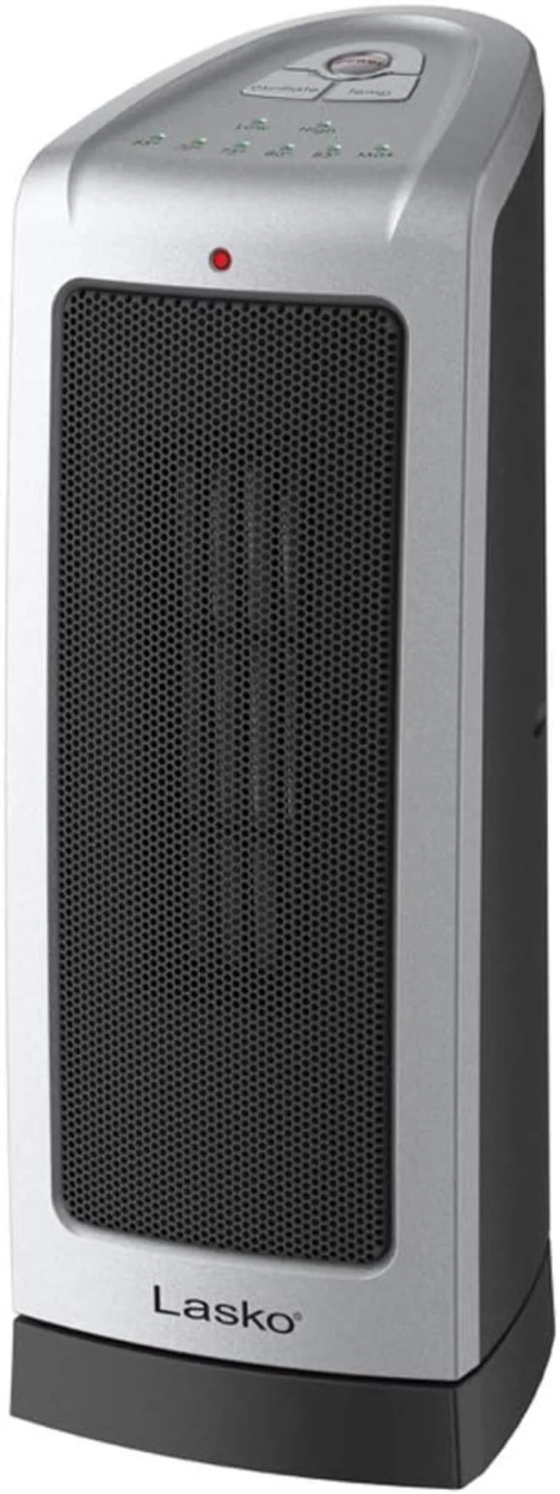 

Oscillating Ceramic Tower Space Heater for Home with Adjustable Thermostat, 2-Speeds, 16 Inches, Silver, 1500W, 5309