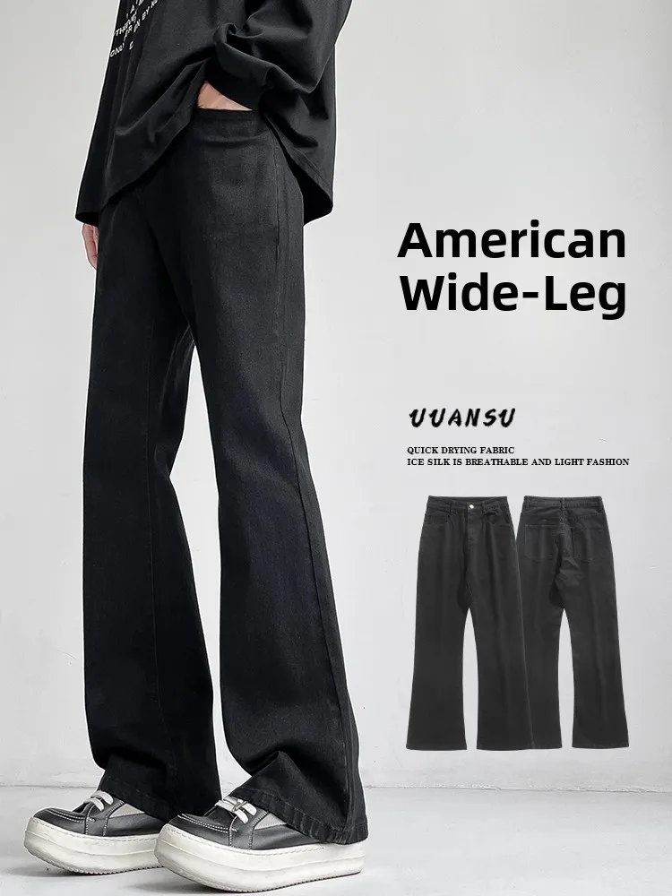 

Bla Loose Fit Straight Leg Jeans Men's Spring Autumn Vintage American Cleanfit Elastic Trousers Youthful Wear Resistant