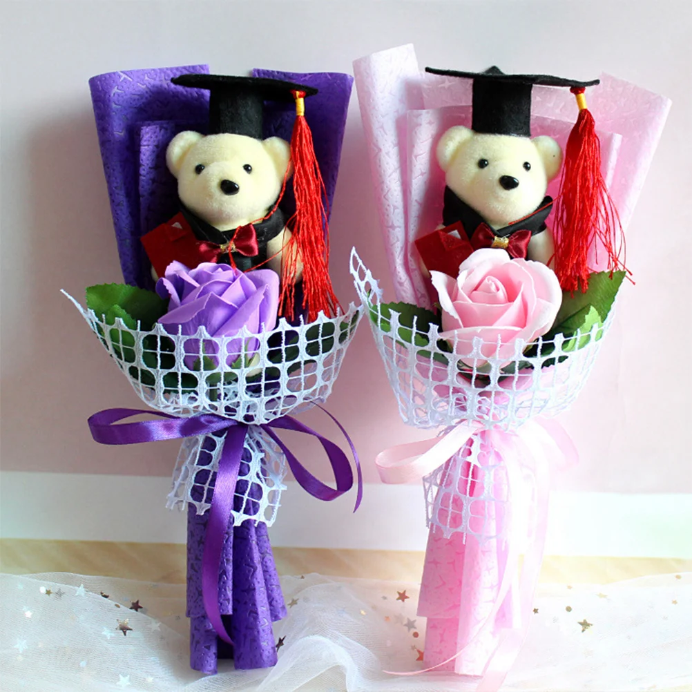 10 Uds Dr Bear animales osos de peluche graduación graduado soporte decoración miniatura a granel