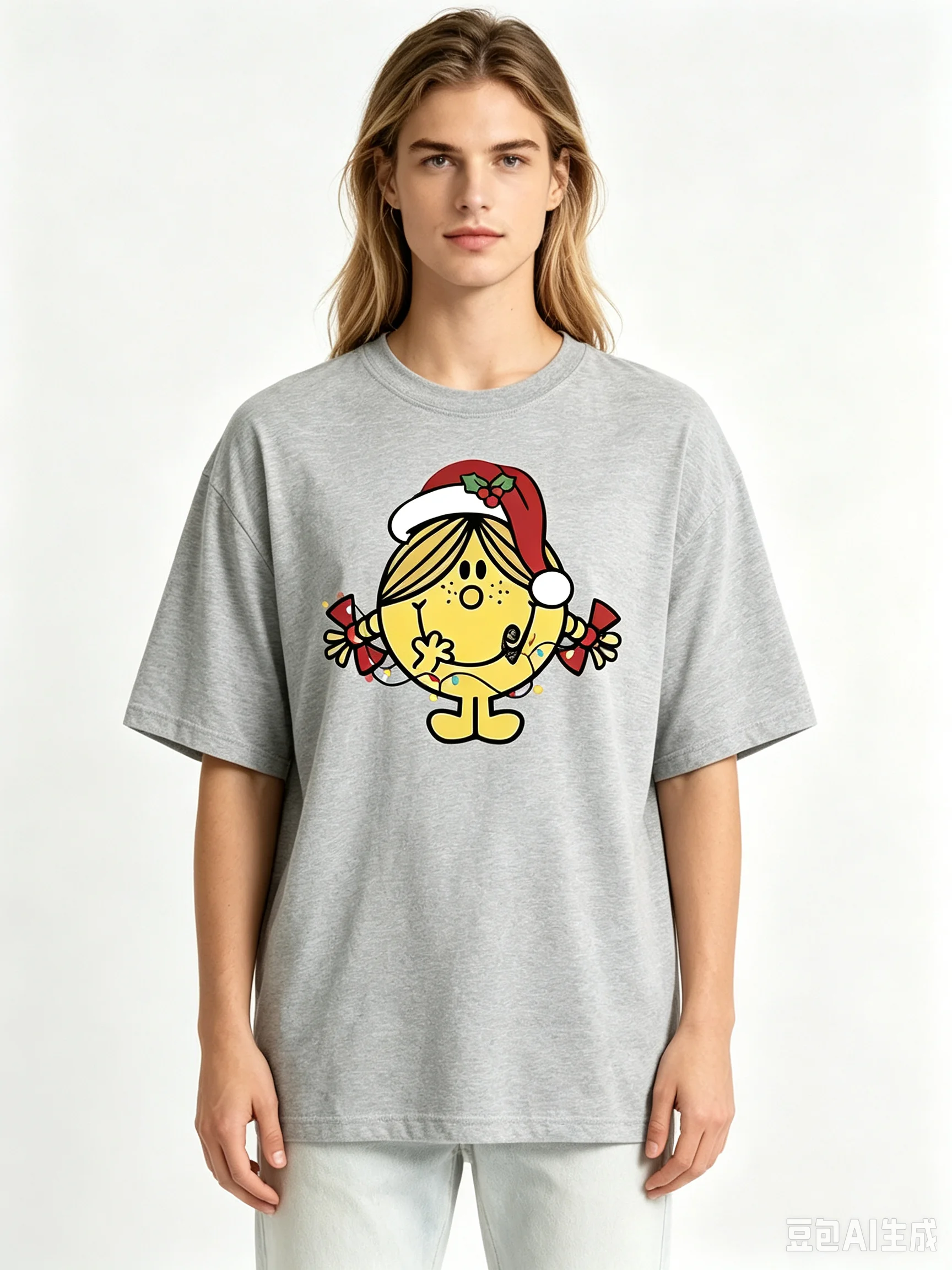 cotton 100% Christmas Santa Hat Cartoon Girl Graphic T Shirt Women Holiday Casual O-neck Short Sleeve Xmas Tee Tops