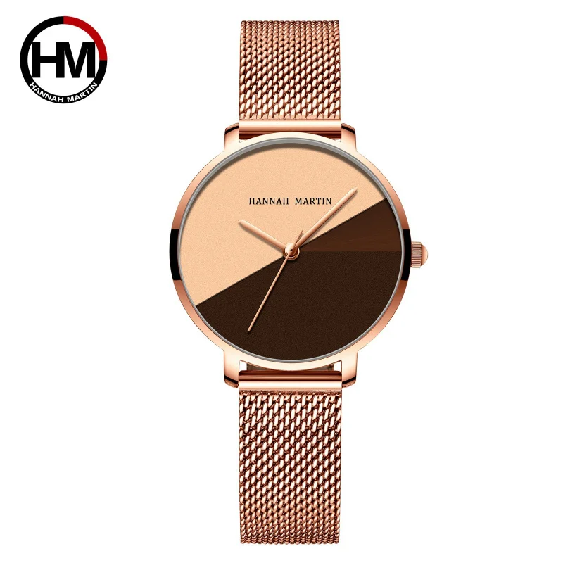 Reloj minimalista nórdico para mujer, reloj de movimiento de cuarzo japonés sin graduación, resistente al agua, moda artística