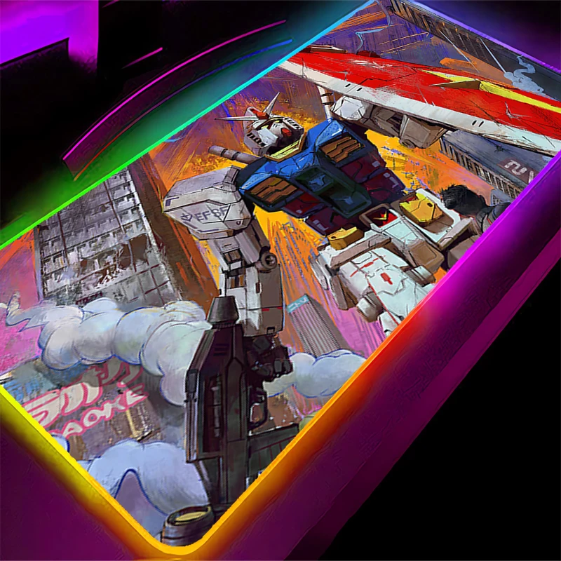 

RGB Computer Varmilo Keyboard LED Mouse Pad Backlight Mechanical Warrior RX-78-2 G-gundam Gamer Carpet Desk Mat Gaming Mousepad