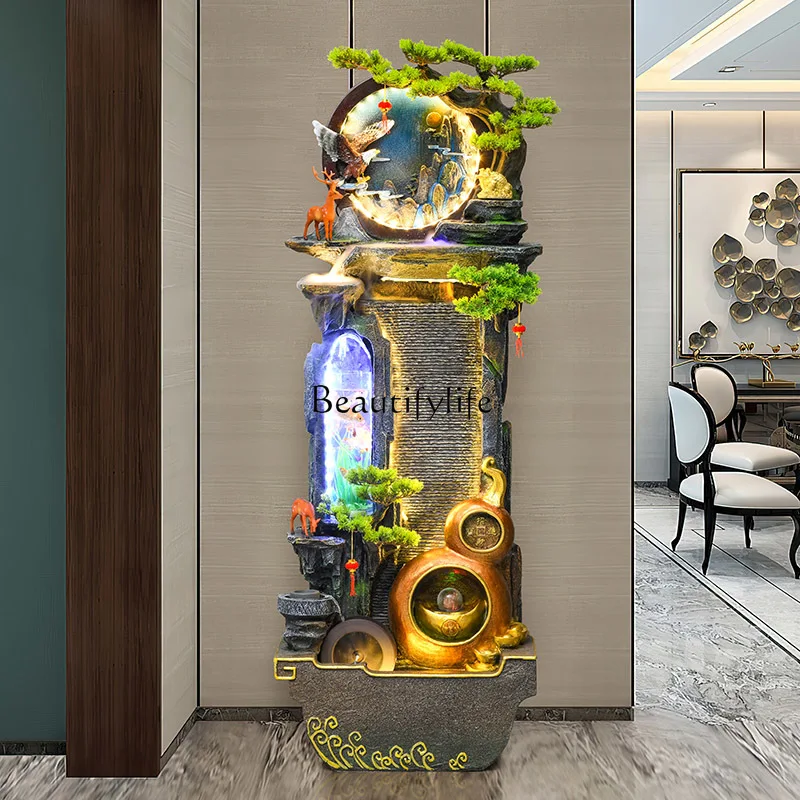 Living Room Artificial Mountain Water Flowing Ornament Circulating Water Wealth-Attracting Fountain Floor Decoration