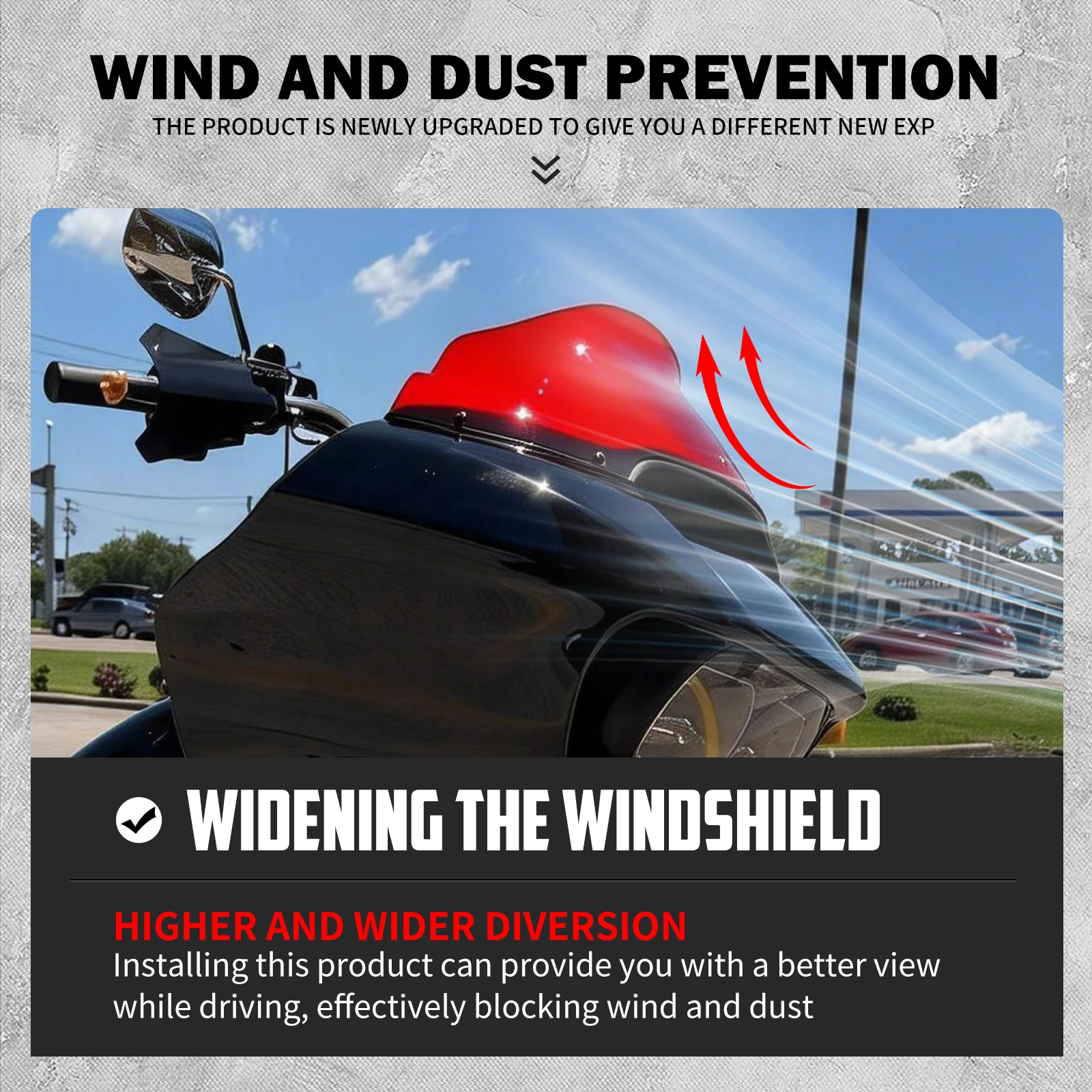 Motorcycle 9 Inch Windshield Front Fairing Wind Windscreen Deflector Cover Plastic For Harley Touring Road Glide 2015-2023 view 4
